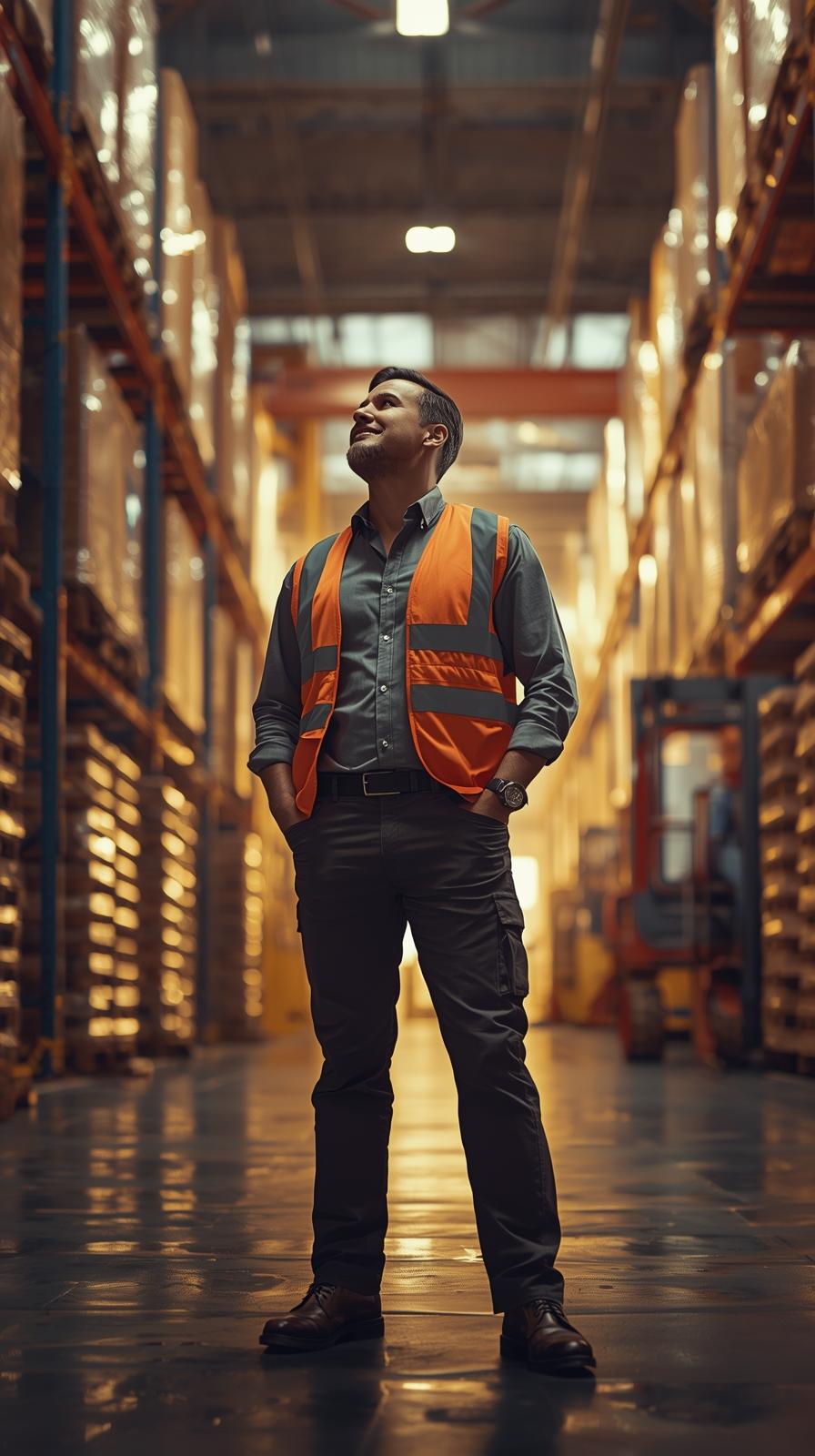 Happy operations manager