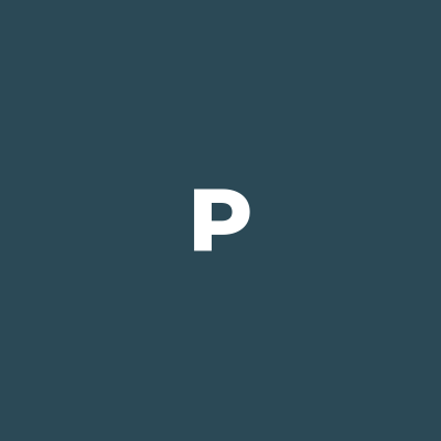 Blue square letter P