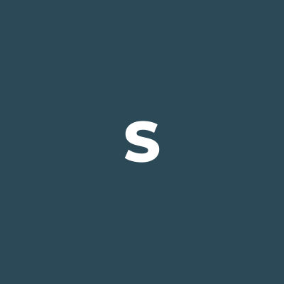 Blue square letter S
