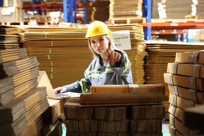 Warehouse employee helmet