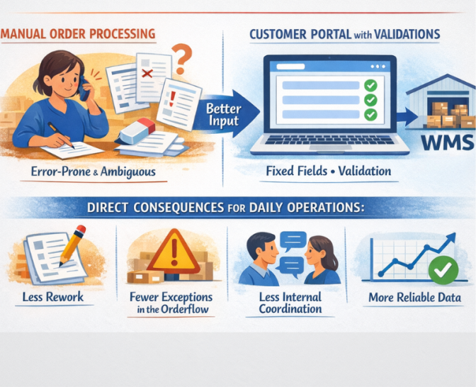 Manual vs. customer portal order processing