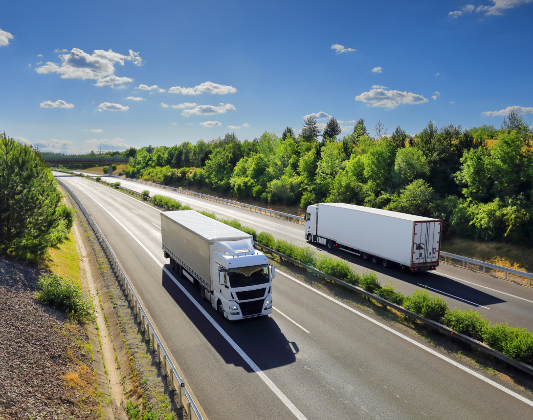 Trucks on highway