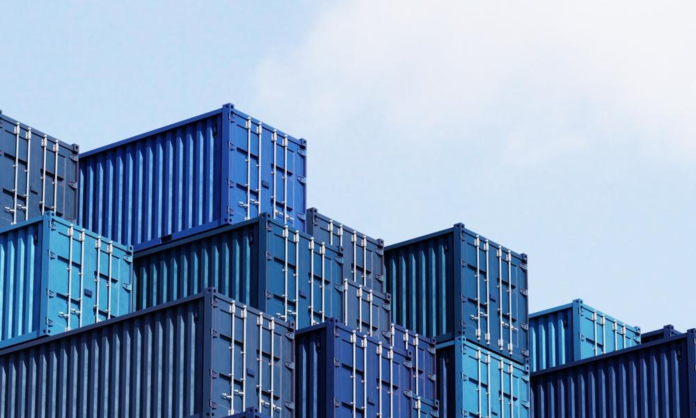 Blue containers